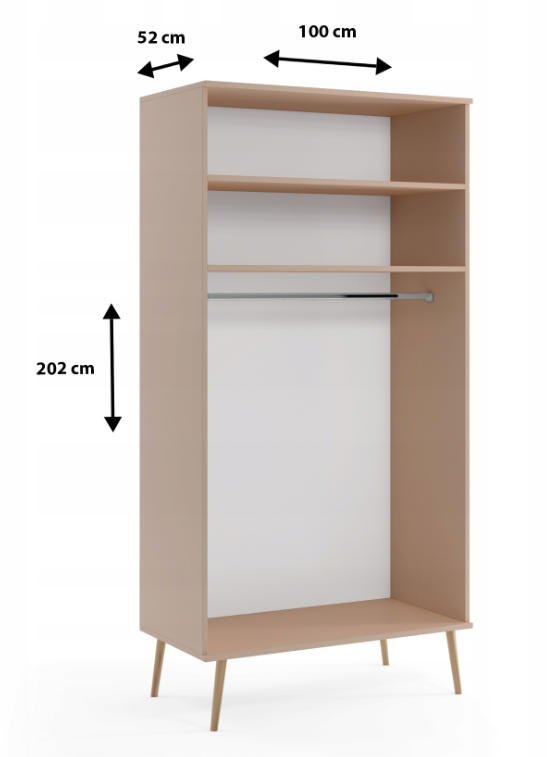 Szafa ROSE 202 cm wysokości, 100 cm szerokości, 52 cm głębokości